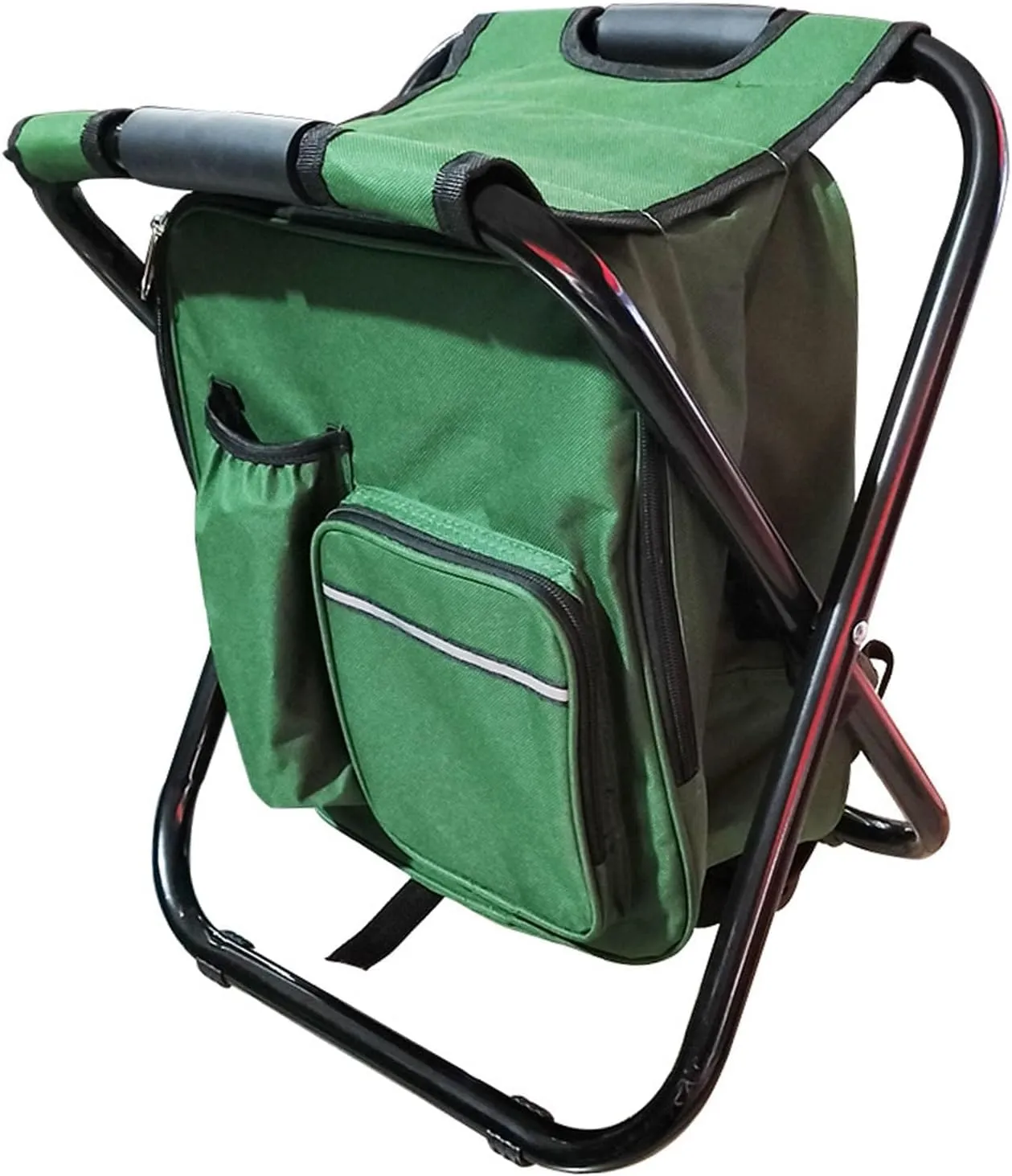 Folding Backpack Stool with Cooler Bag, High Lidacity Oxford Cloth Chair, for Outdoor Camping and Fishing