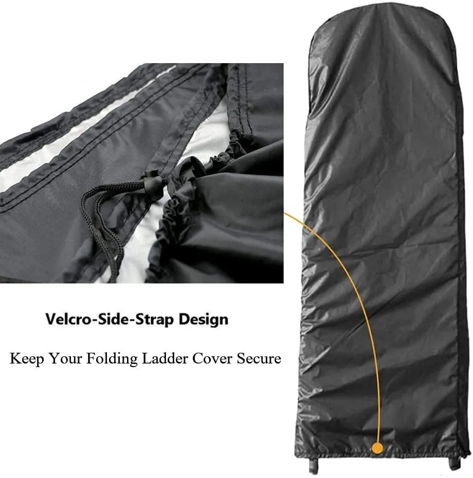 Folding Step Ladder Cover Skyour 420D Oxford Fabric Waterproof Household Folding Stepladder Storage Bag Protector Step Ladder Furniture Dust Covers for Outdoor Indoor Black (19.5x2.5x68.5in)