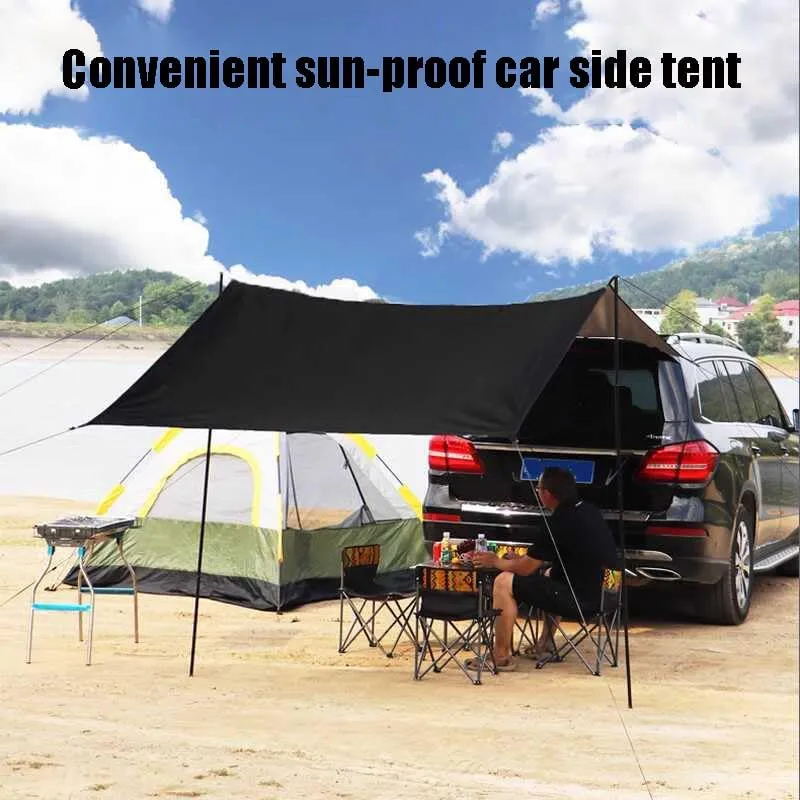 for BYD Atto 3/Dolphin/Han/Seal/Seal U/Tang/Destroyer 05 Camping Tarpaulin Car Awning Waterproof Hammock Rainproof Sunshade Rainproof Awning Outdoor,B Grey-M