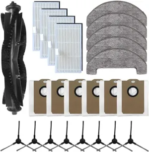 For MONSGA MS1/MAX Robot Vacuum Accessory Kit,Main Brush, Side Brushe, Filter, Mop Cloth, Dust Bag - 9/24 Piece Replacement Set for Enhanced Cleaning(B)