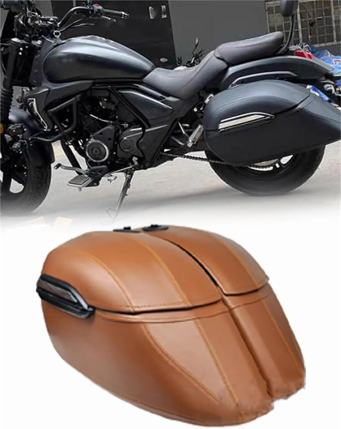 for Yam&aha Classic Ds 650 Motorcycle Side Box Side Bag Large Side Box Tail Box Trunk Lining Suitable(Brown)
