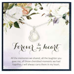 Forever in My Heart Necklace Sterling Silver 925 Necklace Heart Shaped Necklace with Pearl Jewelry Gifts