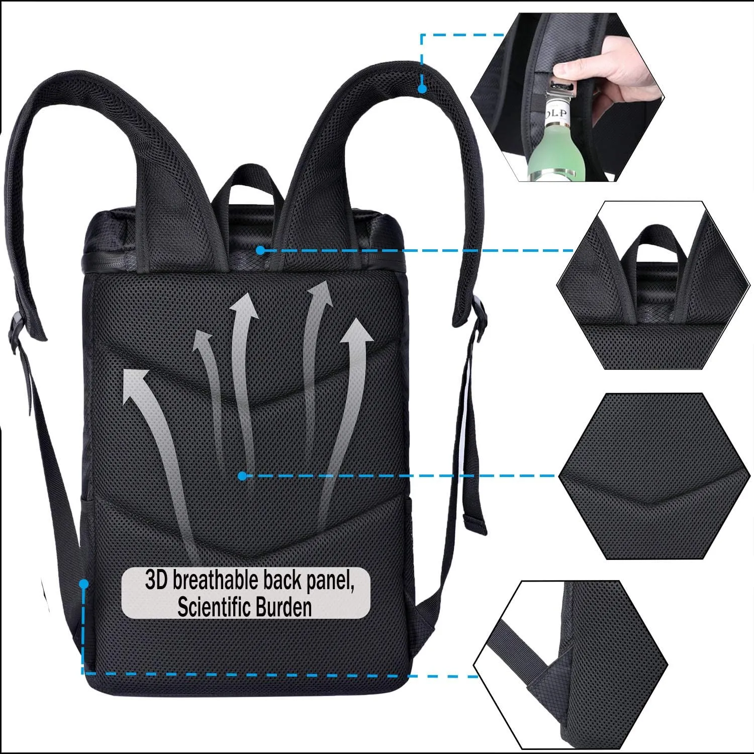 FORICH Soft Cooler Backpack Insulated Waterproof Backpack Cooler Bag Leak Proof Portable Small Cooler Backpacks to Work Lunch Travel Beach Camping Hiking Picnic Fishing Beer for Men Women