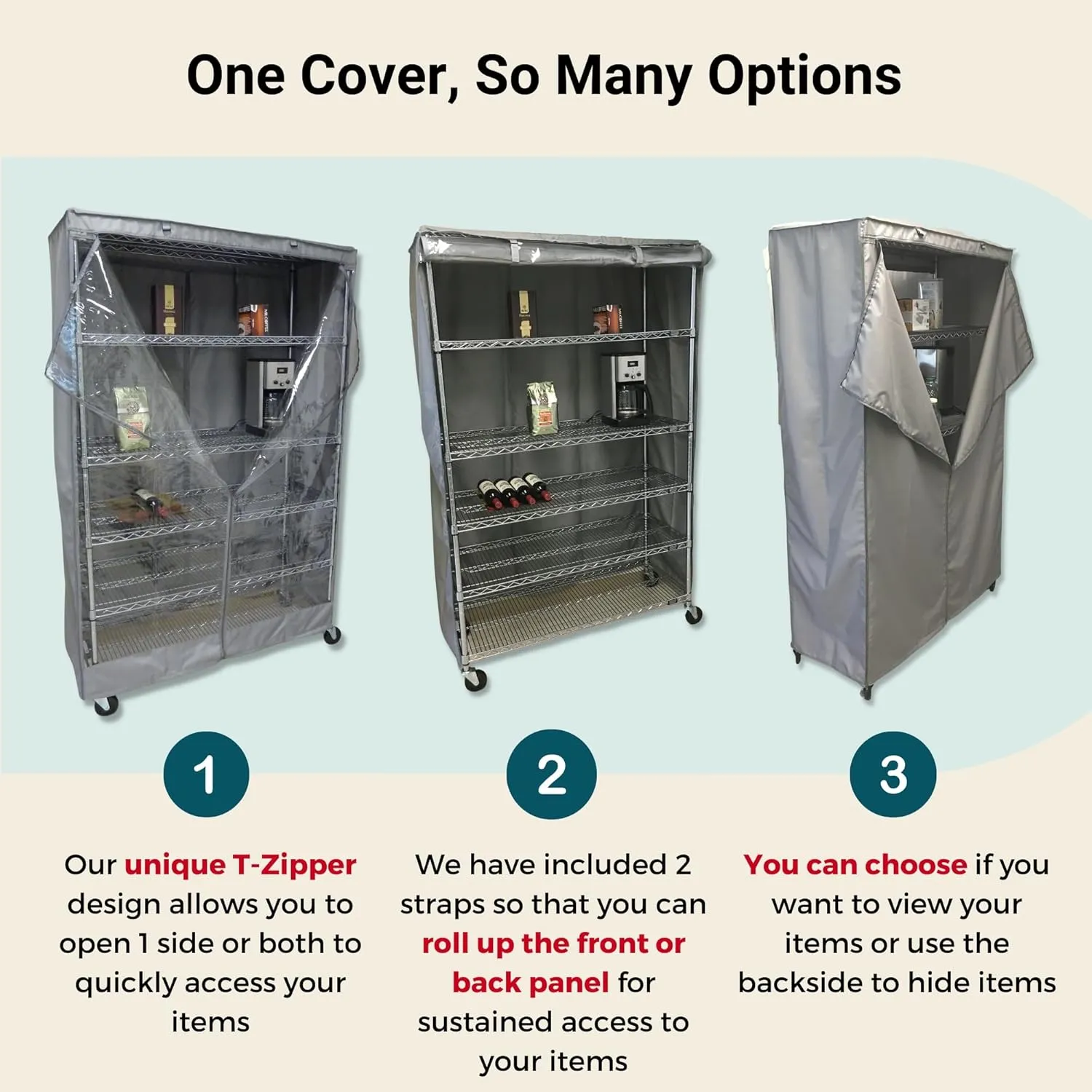 Formosa Premium Clear Wire Shelf Cover - Heavy-Duty Storage Solution (48'Wx18'Dx72'H) - Waterproof PVC, Water/Dust Resistant Fabric, Multi Zipper
