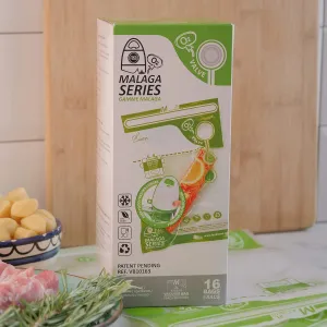 FOSA Spainish Reusable Vacuum Food Storage Bags - Medium 8x12 inches Vacuum Zipper Bag, 16 pack