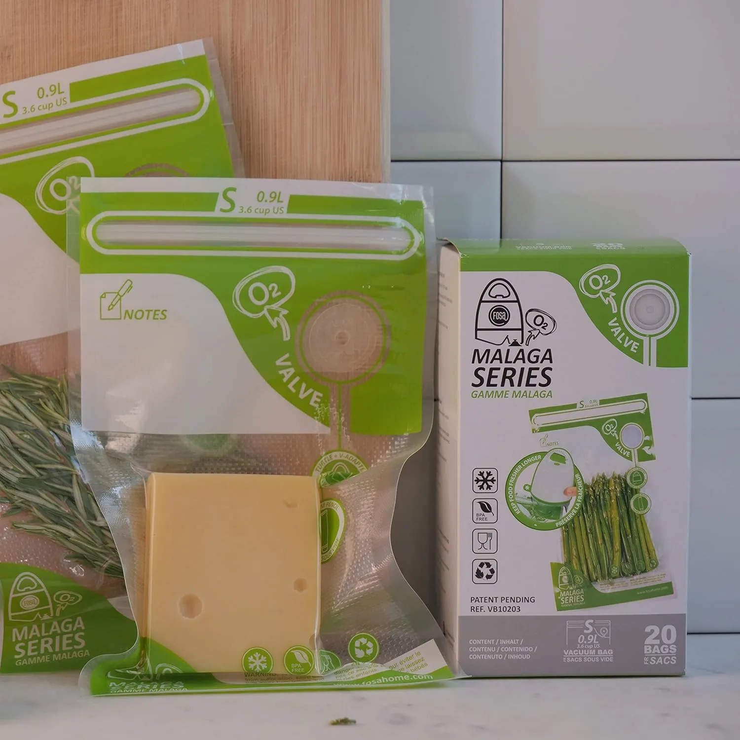 FOSA Spanish Reusable Vacuum Seal Bags – Small 6x10 Inch Zipper Food Storage, 20 Pack