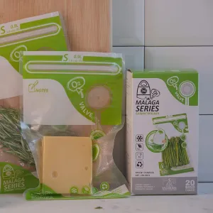 FOSA Spanish Reusable Vacuum Seal Bags – Small 6x10 Inch Zipper Food Storage, 20 Pack