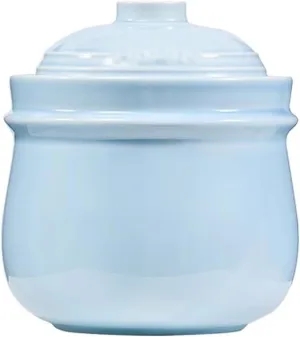 Fresh Pickling Crock, Double Lid Design Fermentation Tank, Water Seal Design Kombucha Kimchi Jar, Ceramic Material(Blue Color,3kg)