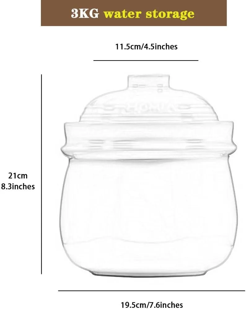 Fresh Pickling Crock, Double Lid Design Fermentation Tank, Water Seal Design Kombucha Kimchi Jar, Ceramic Material(Blue Color,3kg)