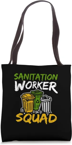 Funny Sanitation Worker Squad Trash Bin Crew Tote Bag