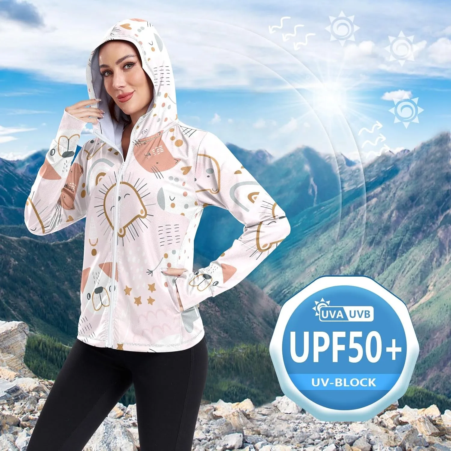 GAIGEO Green Marble Lines Women Jacket UPF 50  Lightweight Womens Summer Jacket, Breathable Fabric, S
