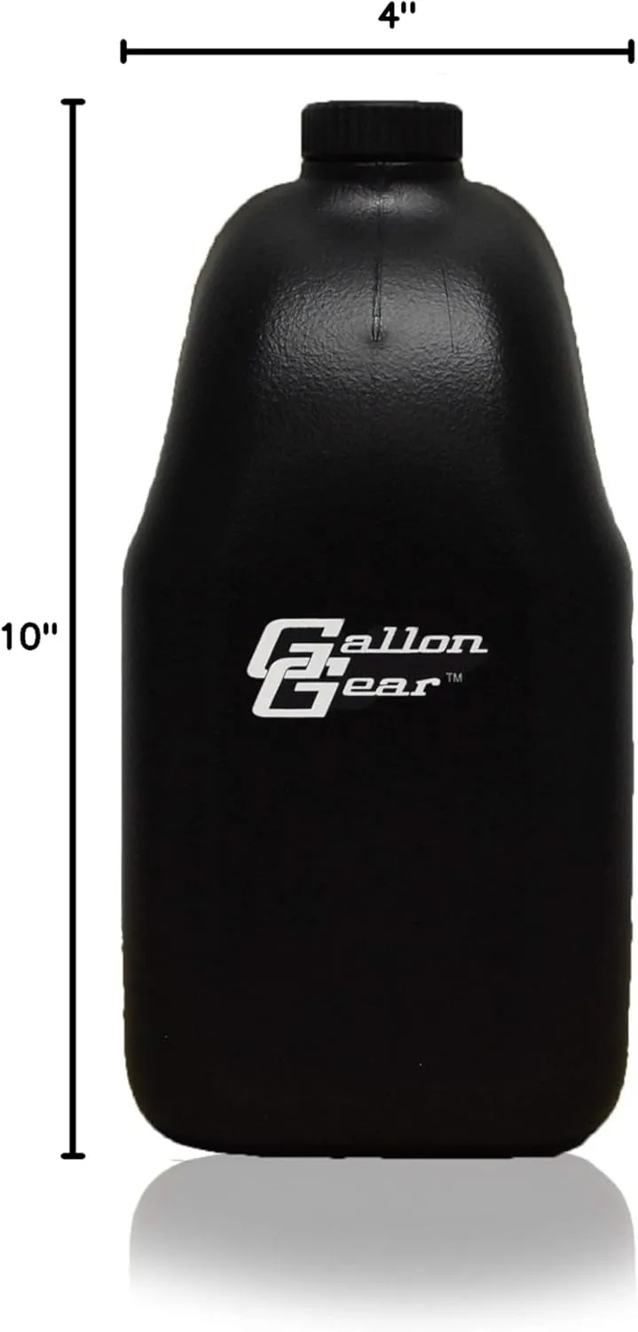 Gallon Gear Half-Gallon Large Water Bottle - BPA Free Plastic, Reusable Water Jug - Hydration Water Bottle for Men and Women - Gym, Sports, Training & Fitness (Black)