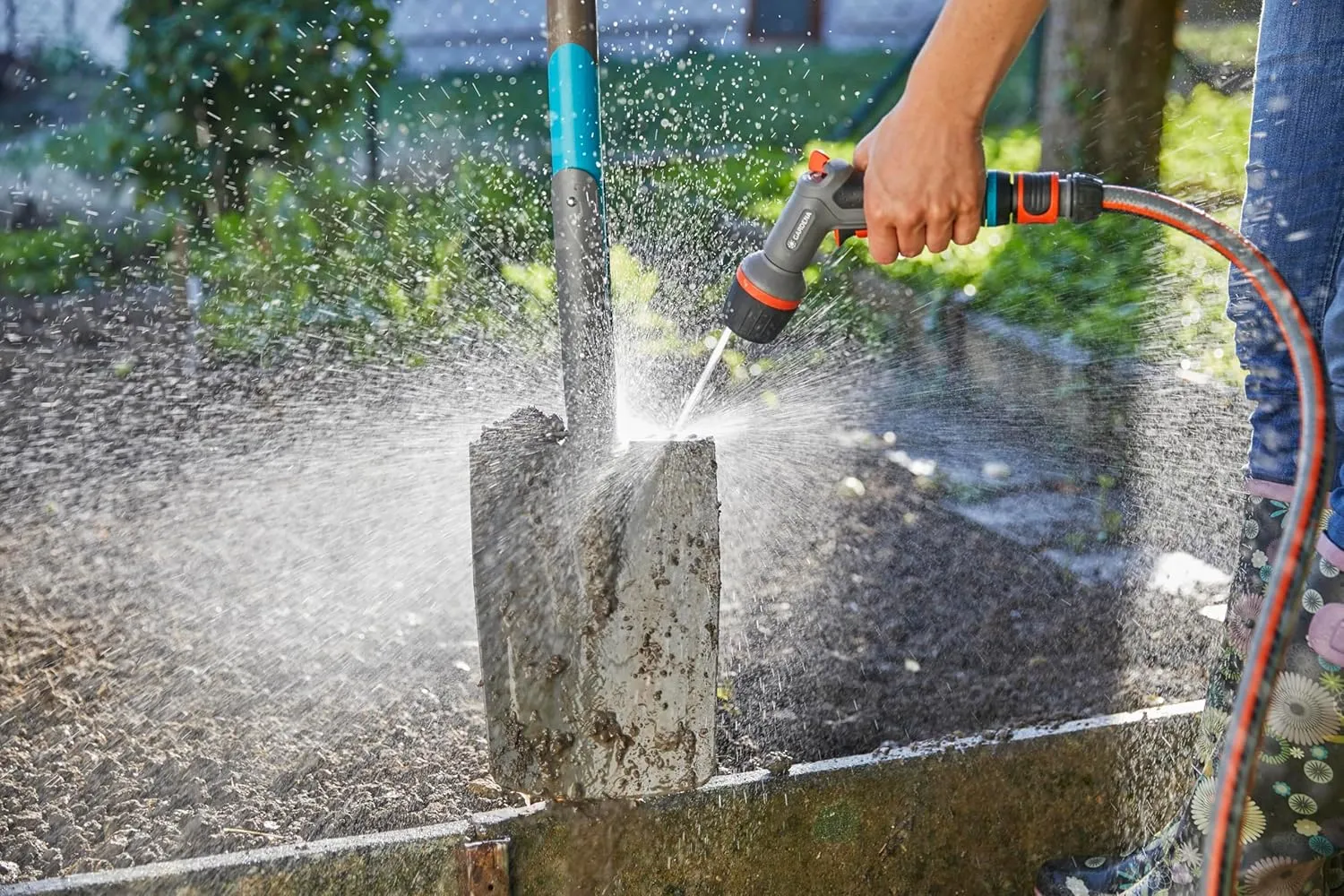 GARDENA Comfort Cleaning Nozzle eco Pulse: Spray nozzle for high-performance, water-saving cleaning with lock and frost protection (18304-20)