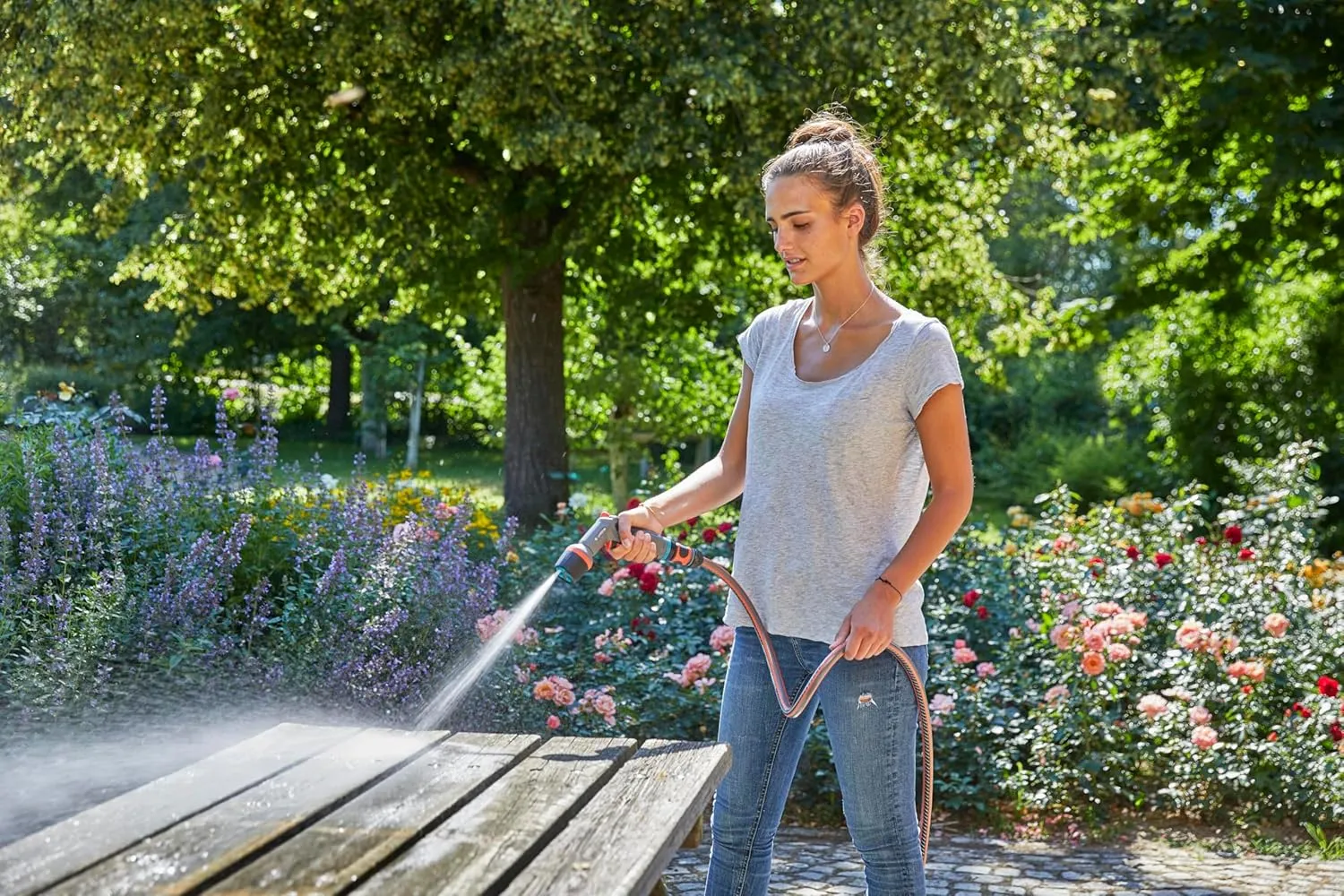 GARDENA Comfort Cleaning Nozzle eco Pulse: Spray nozzle for high-performance, water-saving cleaning with lock and frost protection (18304-20)