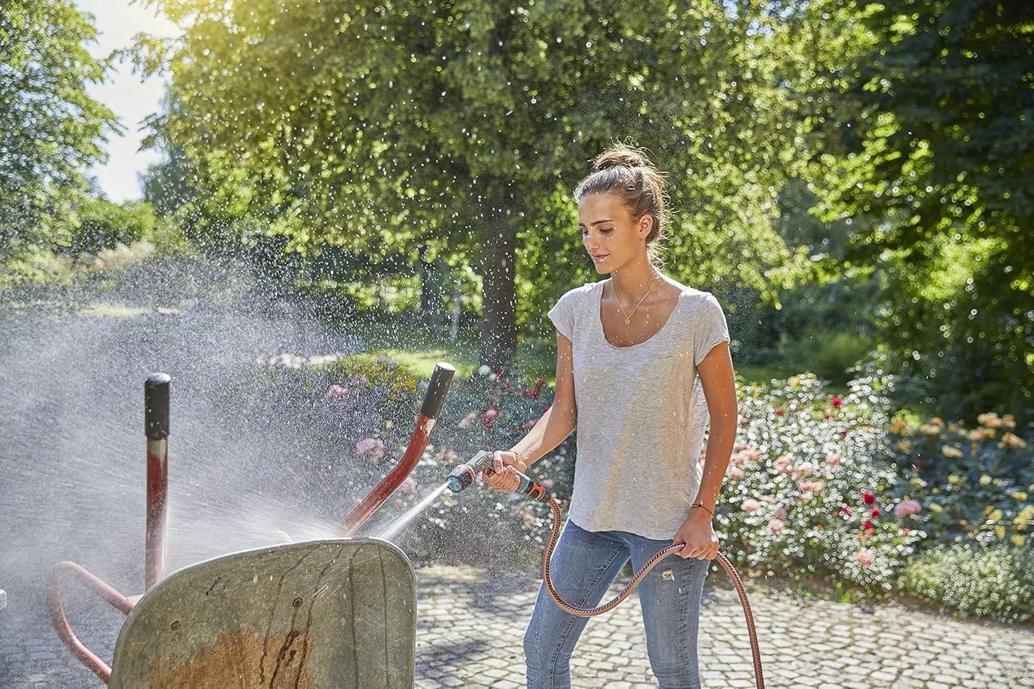 GARDENA Comfort Cleaning Nozzle eco Pulse: Spray nozzle for high-performance, water-saving cleaning with lock and frost protection (18304-20)