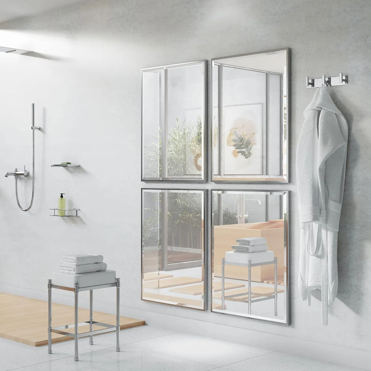 Gatco 1287 Elevate, Triple All Modern Décor Hook, Chrome | Wall Mounted 11" W 3-Hook Rack