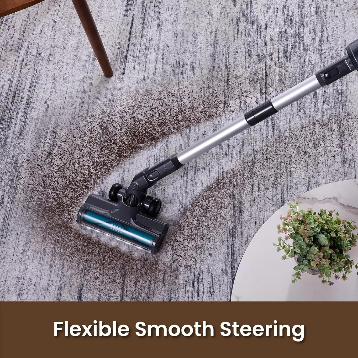 Gevi Cordless Stick Vacuum Cleaner, Vacuum Cleaners for Home with Crevice Tool and Dust Brush, Ultra Lightweight, Up to 45mins Battery Runtime, Quick Clean-Up for Hard Floors, Carpets and Upholstery