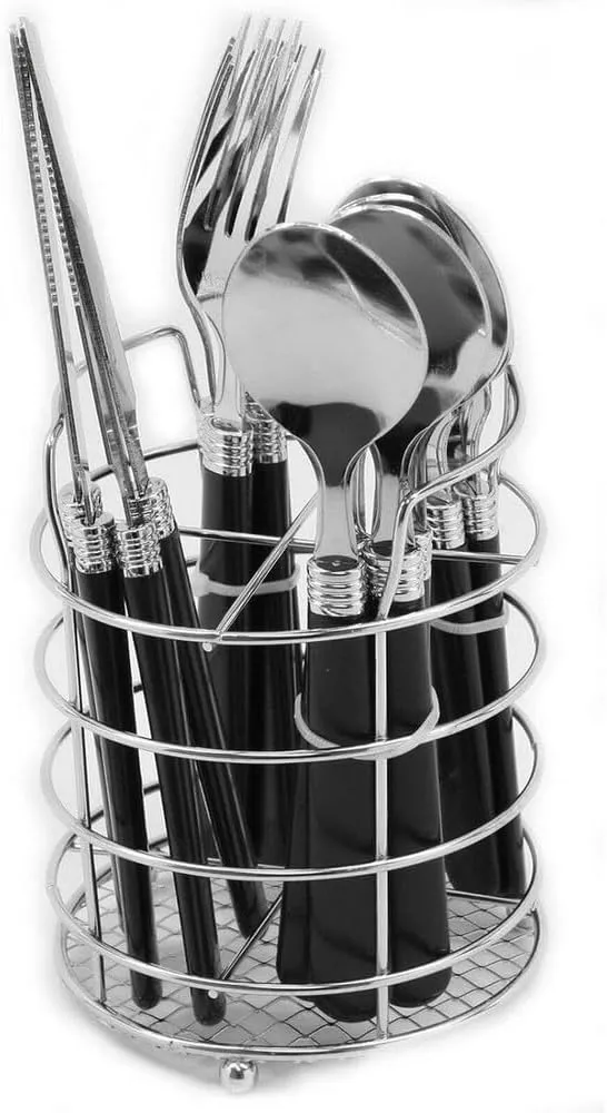 Gibson 53441.16 Sensations Stainless Steel 16-Piece Flatware Set Black