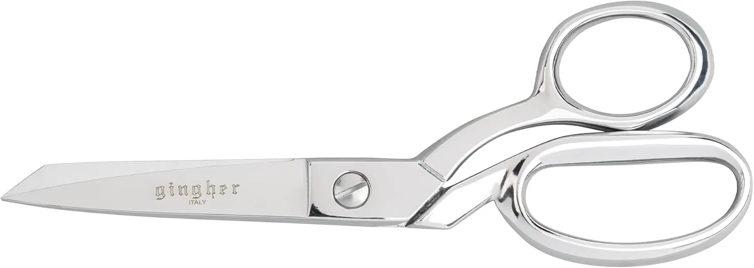 Gingher Dressmaker's Fabric Scissors with Protective Sheath - 7" Stainless Steel Shears - Sharp Knife Edge Fabric Scissors - Silver