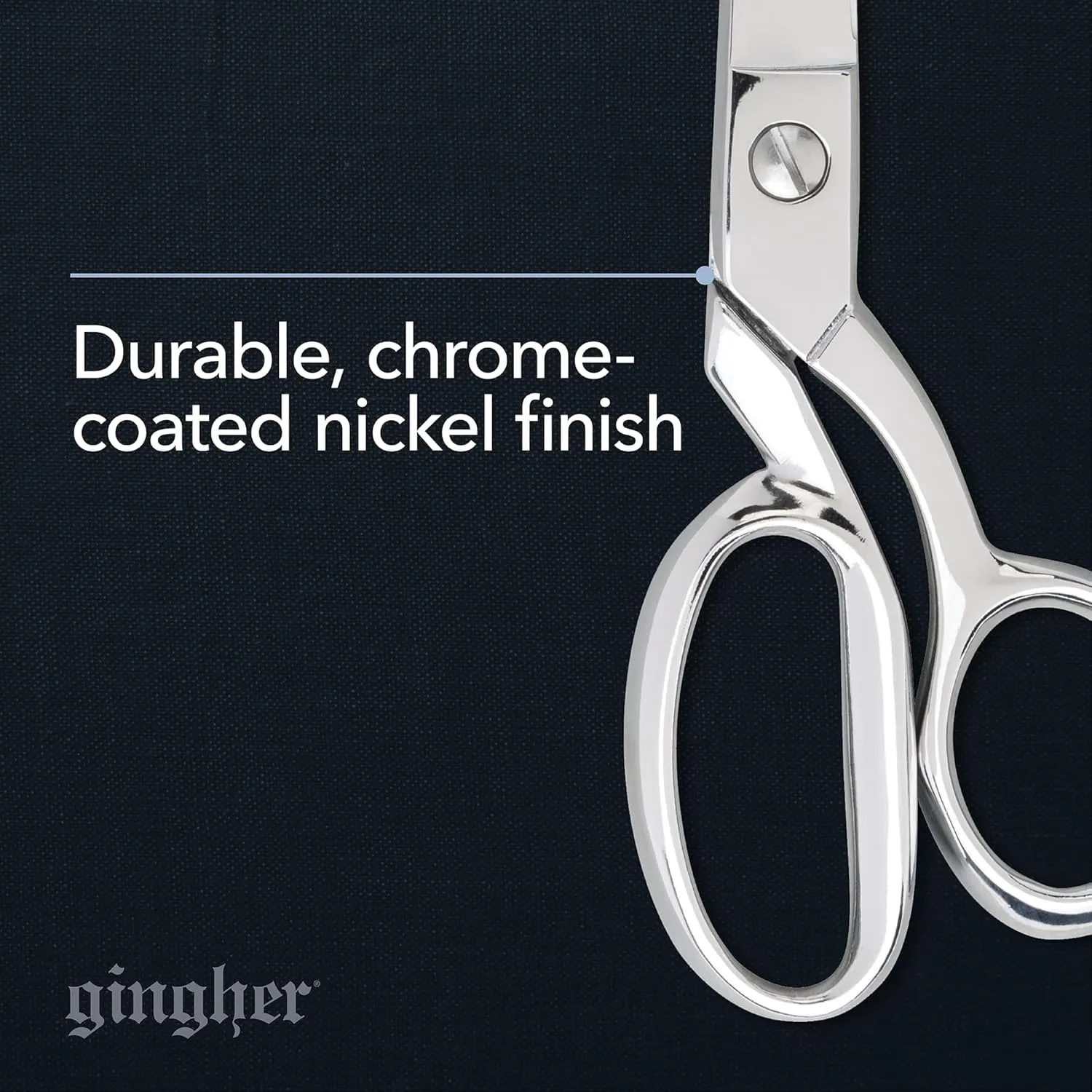 Gingher Dressmaker's Fabric Scissors with Protective Sheath - 7" Stainless Steel Shears - Sharp Knife Edge Fabric Scissors - Silver