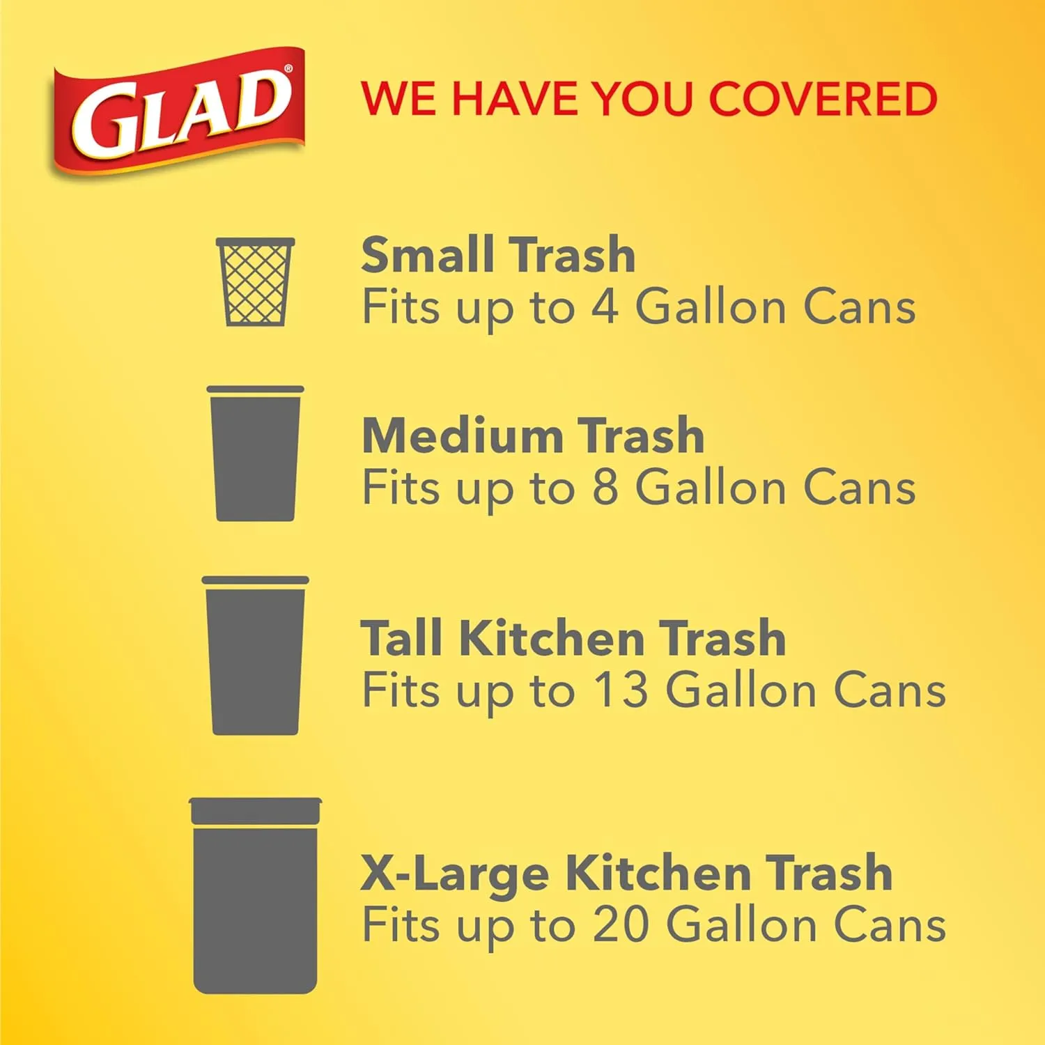 Glad Medium Drawstring Trash Bags, 8 Gal, Gain Original with Febreze, 80 Ct (Package May Vary)