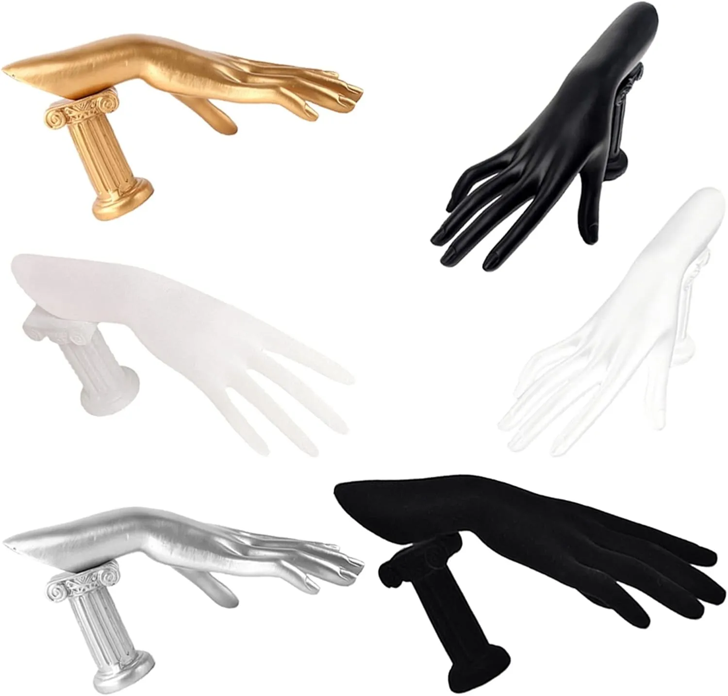 GLigeT Jewelry Towers Jewellery Finger Display Mannequin Stand, Mannequin Hand Form for Jewelry Bracelet Ring Watch Display Hand Stand Jewellery Stand Display (Color : Black Velvet)