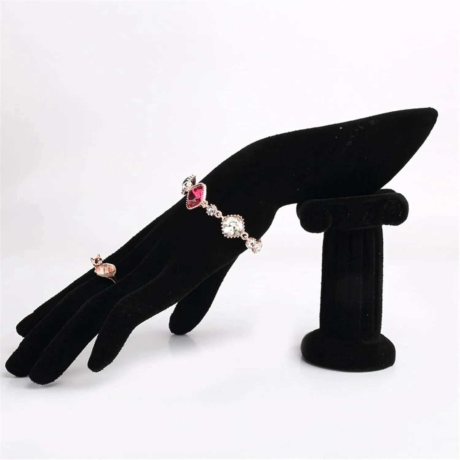 GLigeT Jewelry Towers Jewellery Finger Display Mannequin Stand, Mannequin Hand Form for Jewelry Bracelet Ring Watch Display Hand Stand Jewellery Stand Display (Color : Black Velvet)