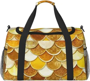 Gold Scale Travel Duffel Bag Tote Bag Sports Gym Bag For Women And Men