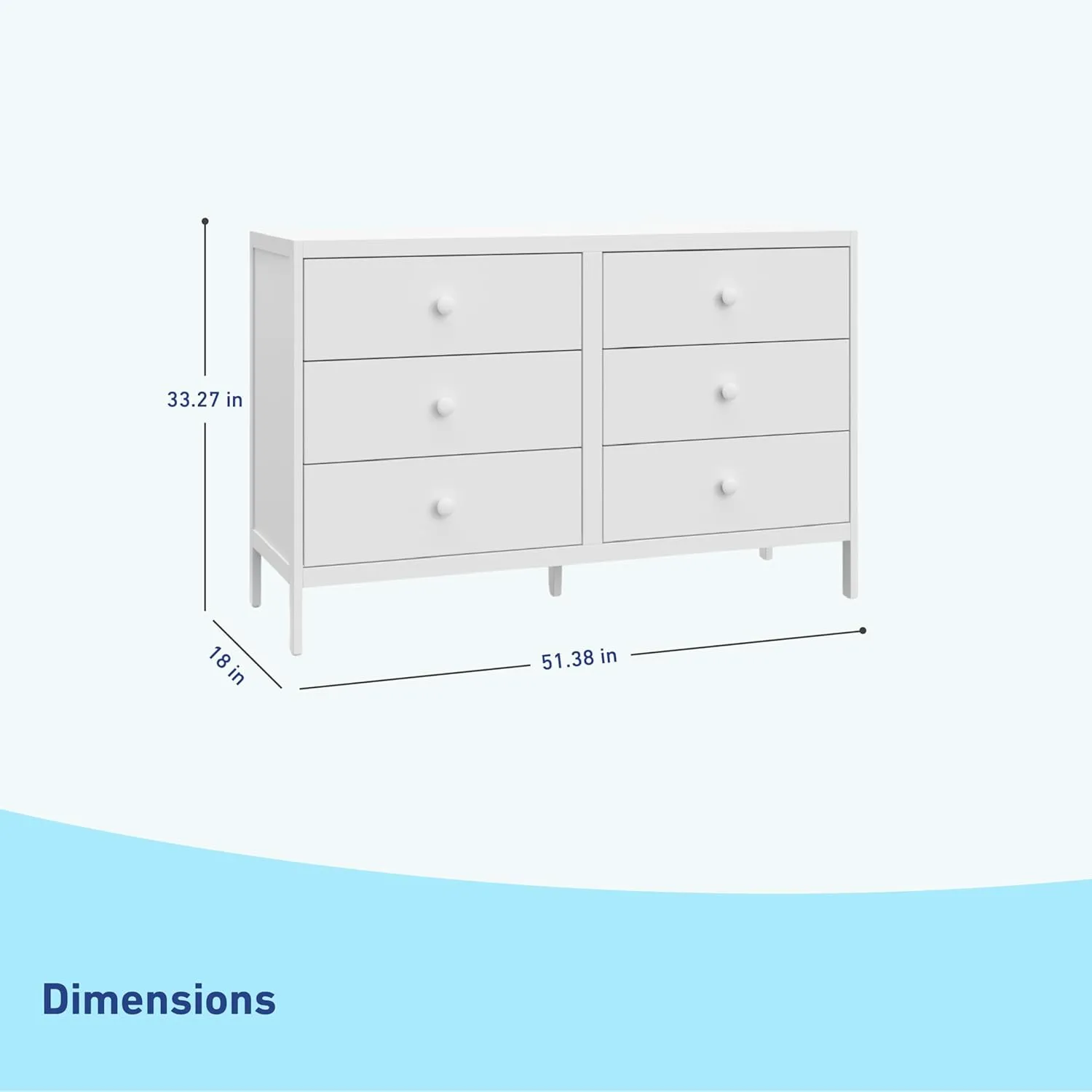 Graco Theo 6 Drawer Dresser (White) - GREENGUARD Gold Certified, Interlocking Drawer System, Dresser Drawer Organizer for Nursery & Kids Bedroom