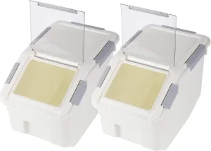 Grain Storage Container 20 lb (10 Liter) with Wheels Seal Locking Lid PP(Pack-2)