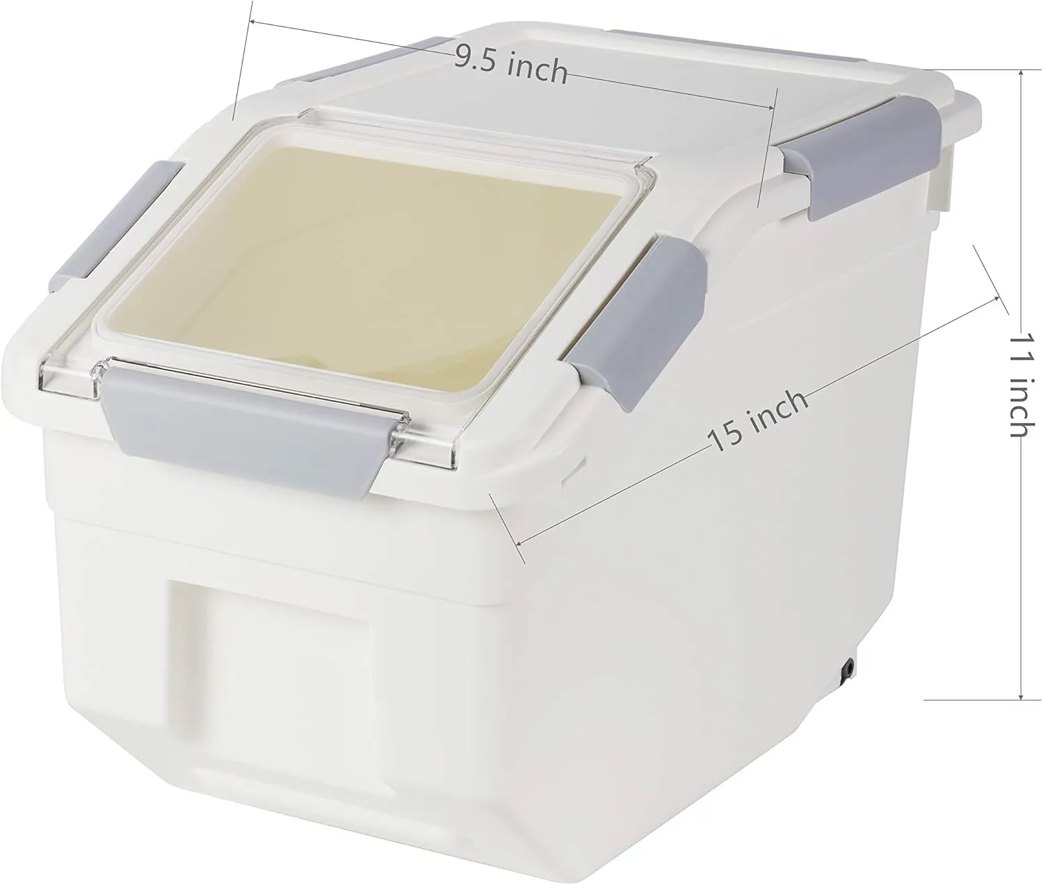 Grain Storage Container 20 lb (10 Liter) with Wheels Seal Locking Lid PP(Pack-2)