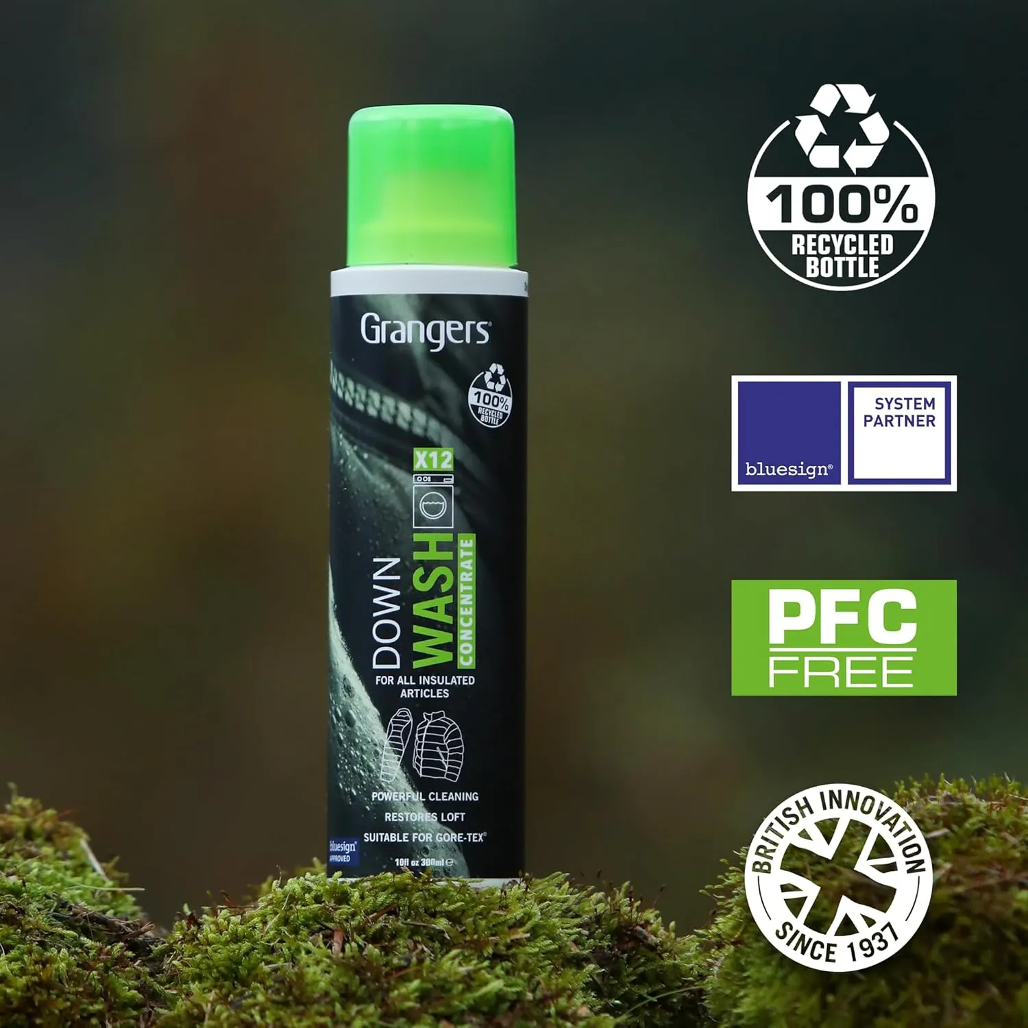 Grangers Down Wash/Detergent for Down Insulated Clothing, Sleeping Bags and Bedding (12 Washes), 10 oz