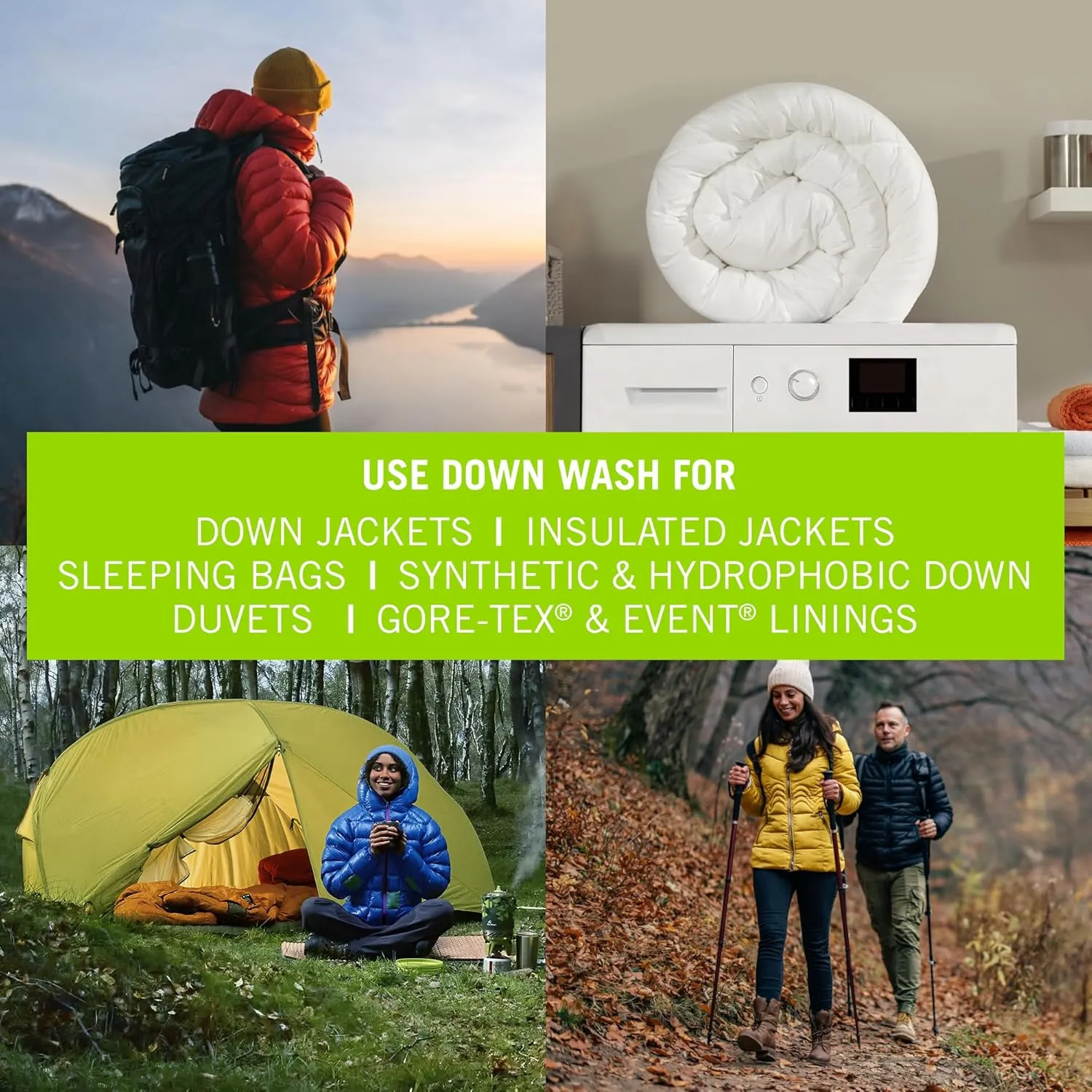 Grangers Down Wash/Detergent for Down Insulated Clothing, Sleeping Bags and Bedding (12 Washes), 10 oz