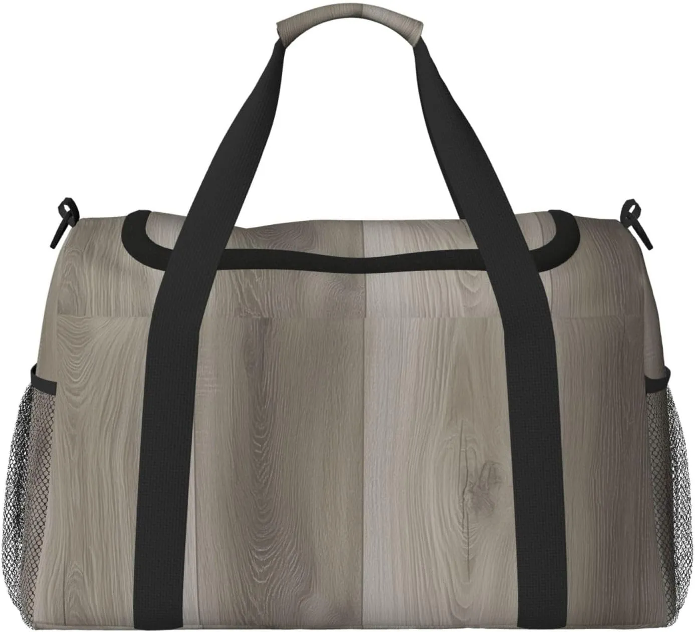 Gray Wood Travel Duffel Bag Tote Bag Sports Gym Bag For Women And Men