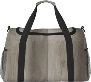 Gray Wood Travel Duffel Bag Tote Bag Sports Gym Bag For Women And Men
