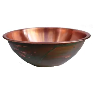 Green Patina Exterior Polished Interior Satin Brushed Copper Foot Tub Basin Wash Soak Spa Beauty Salon Massage Pedicure Bowl
