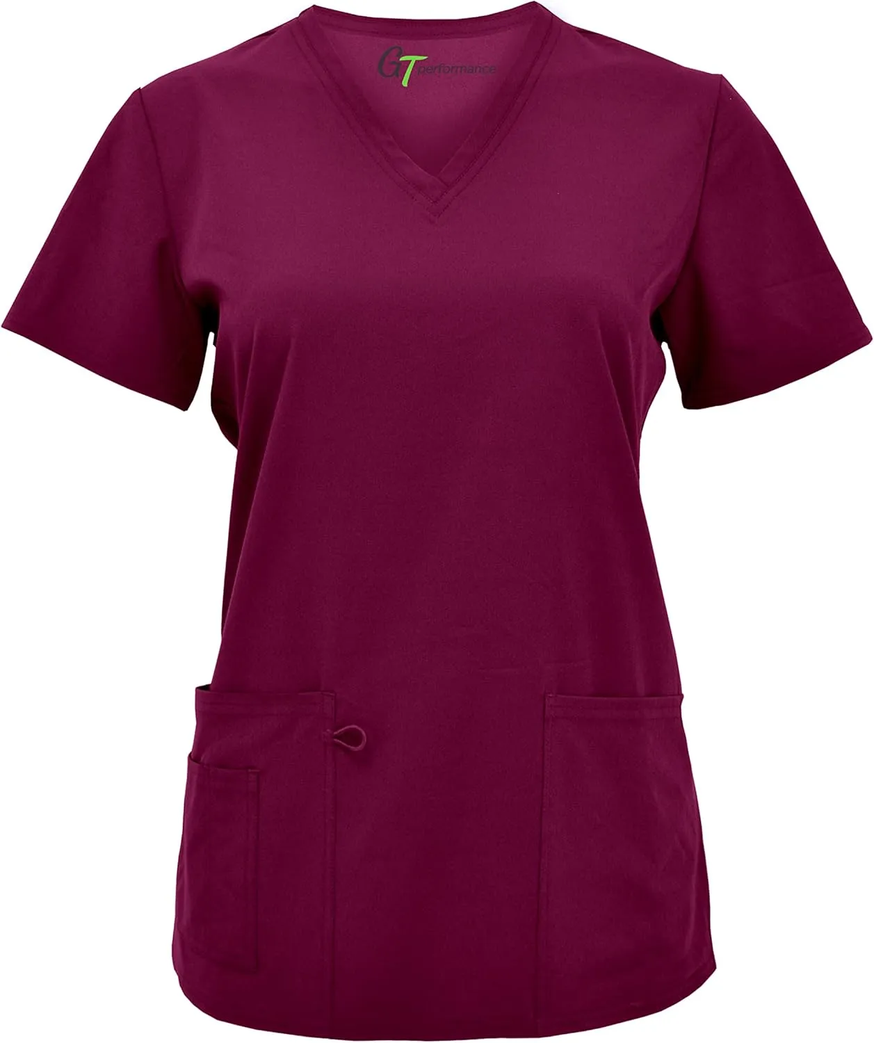 Green Town Scrubs for Women - 4 Pocket V-Neck Scrub Top, Stretch Fabric, Easy Care Uniforms