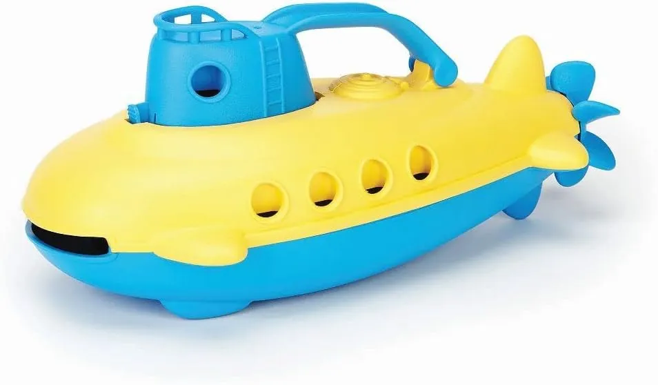 Green Toys Submarine - BPA, Phthalate Free Blue Watercraft with Spinning Rear Propeller Made from Recycled Materials. Safe Toys for Toddlers