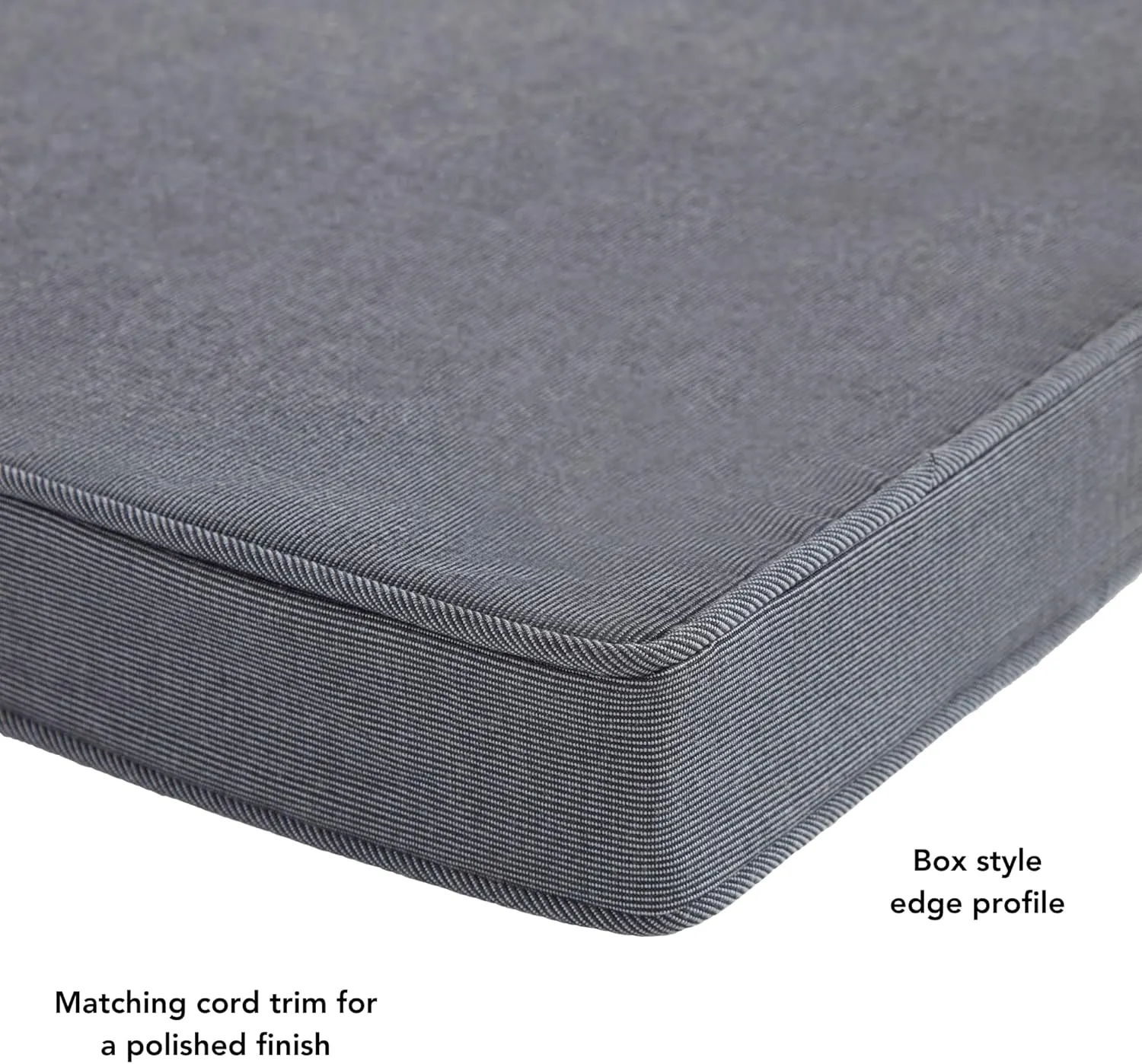 Greendale Home Fashions Sunbrella 17 in. Square Outdoor Corded Chair Pad, Canvas Coal 2 Count