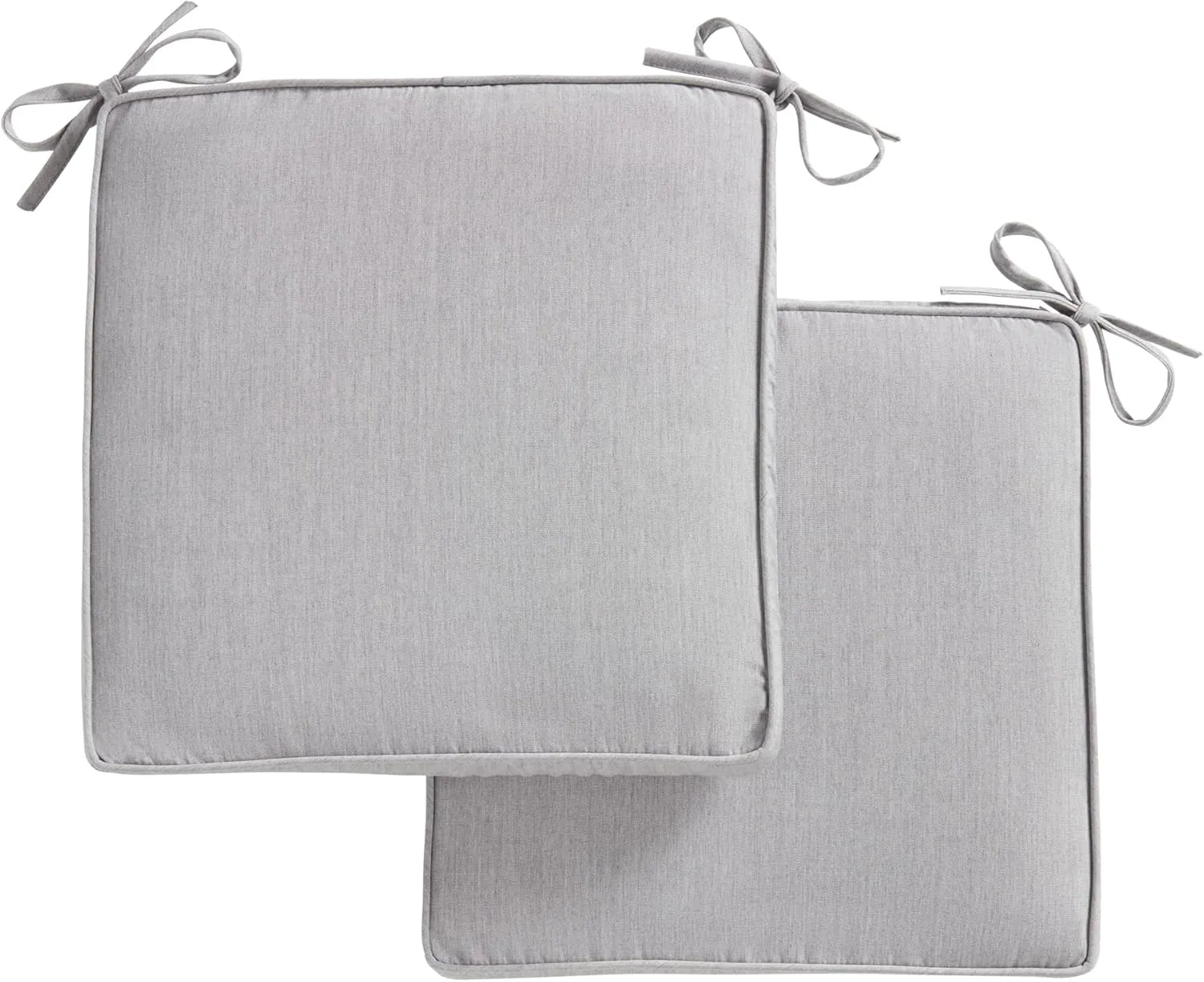 Greendale Home Fashions Sunbrella 17 in. Square Outdoor Corded Chair Pad, Canvas Granite 2 Count