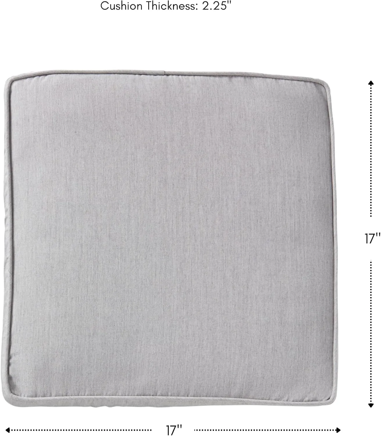 Greendale Home Fashions Sunbrella 17 in. Square Outdoor Corded Chair Pad, Canvas Granite 2 Count