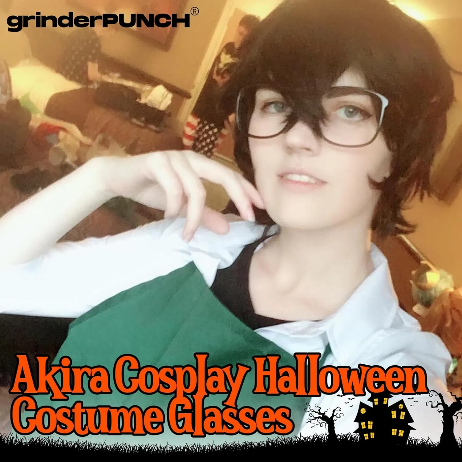 grinderPUNCH Large Nerdy Thin Plastic Frame Clear Lens Glasses
