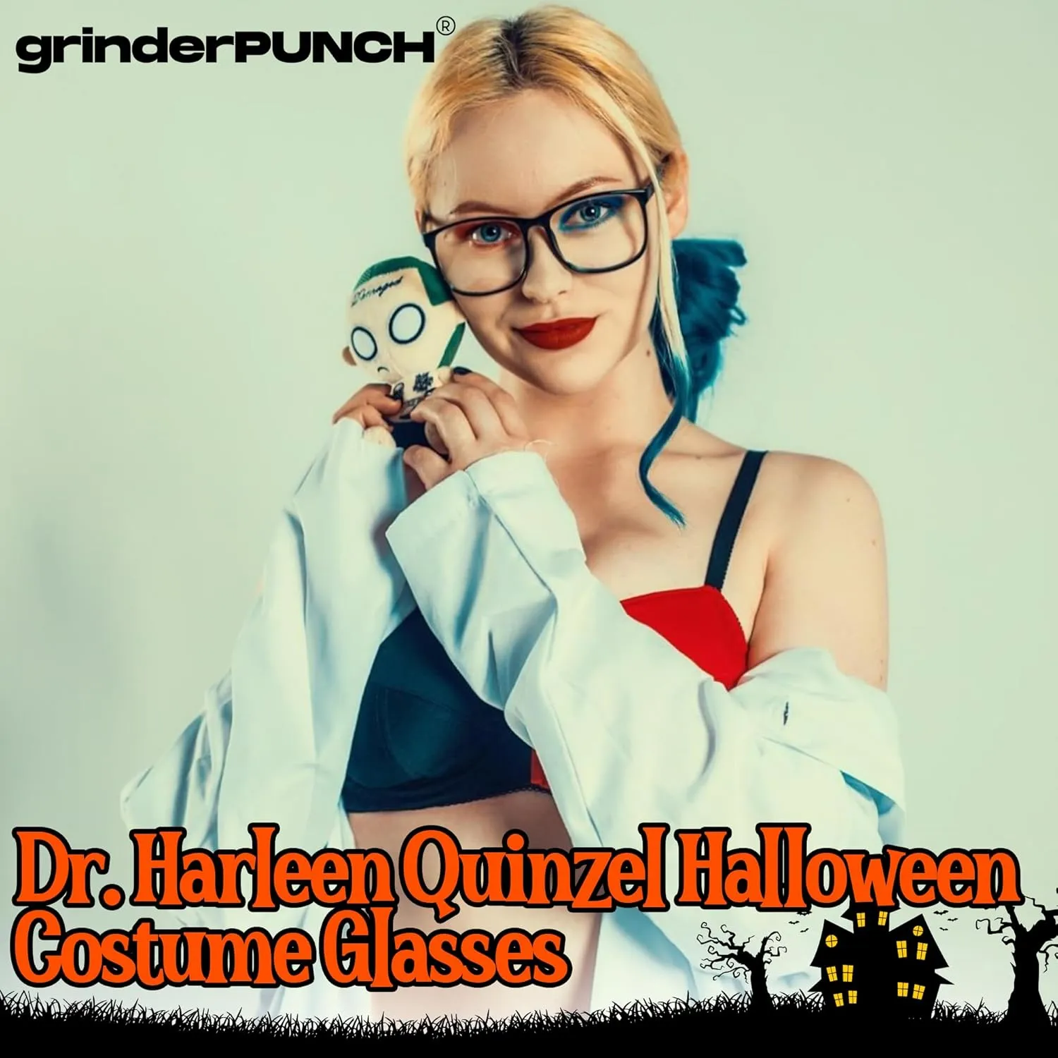 grinderPUNCH Large Nerdy Thin Plastic Frame Clear Lens Glasses