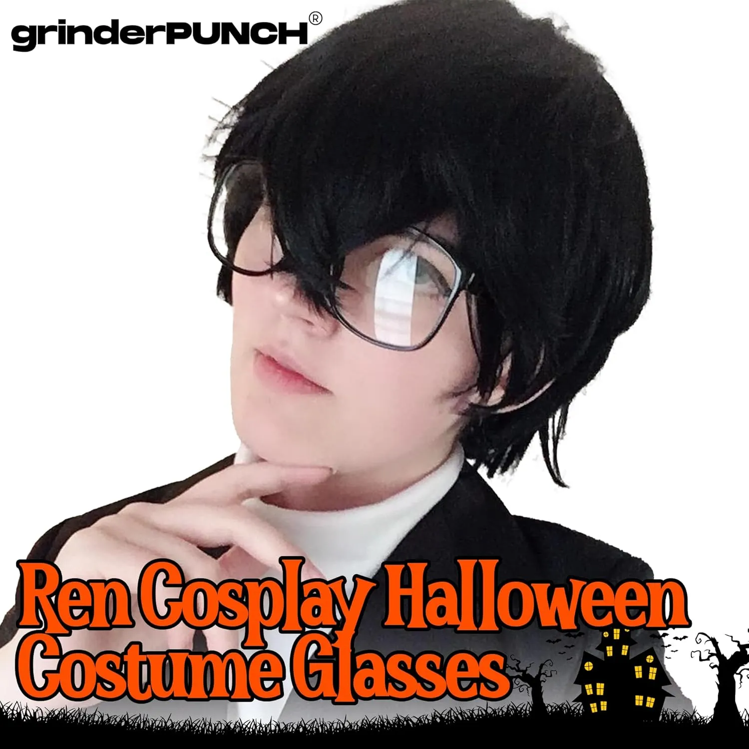 grinderPUNCH Large Nerdy Thin Plastic Frame Clear Lens Glasses