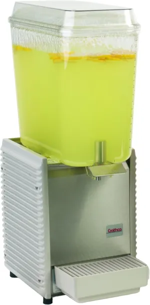 Grindmaster-Cecilware D15-4 Crathco Classic Bubbler Pre-Mix Cold Beverage Dispenser, Electric Single Unit with Plastic Side Panels & Drip Tray