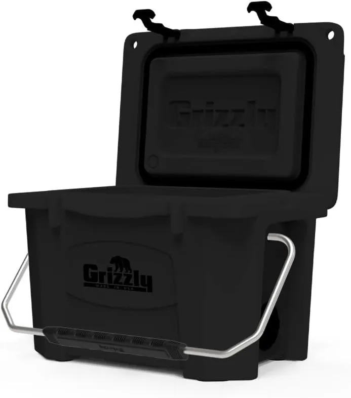 Grizzly 20 Cooler | 20 qt Ice Chest Durable Rotomolded Insulated | Made in USA | Warranty for Life | For Beach Boat Camping Fishing Hunting | G20