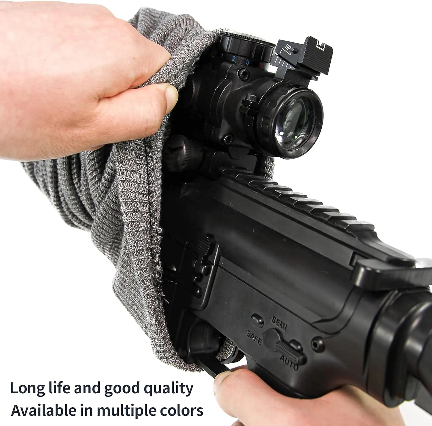 GUGULUZA 6-Pack Extra-Thick Gun Socks for Rifle and Shotguns, 54” Knit Silicone-Treated Rifle Sock Long Guns Sleeves for Storage