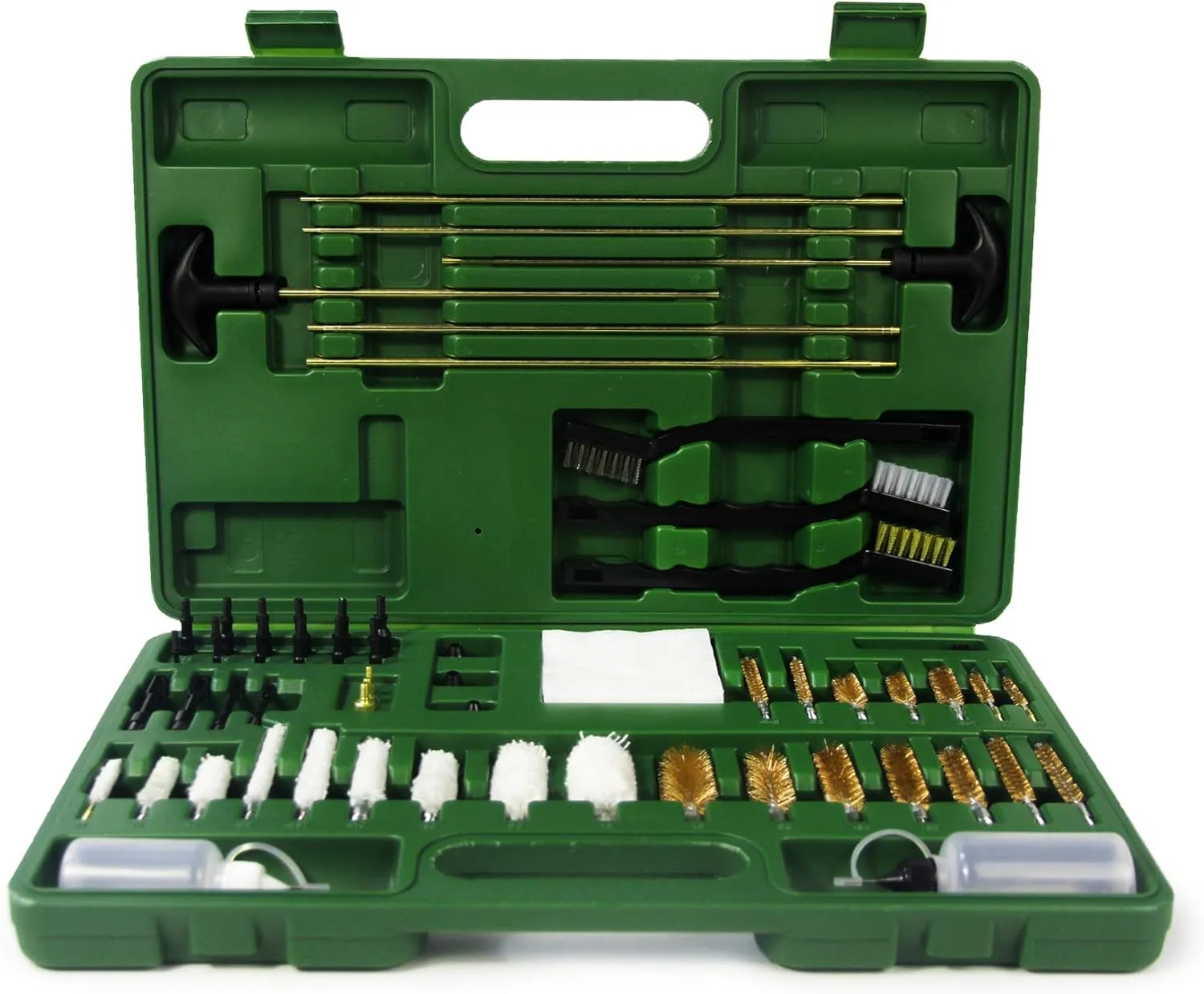 Gun Cleaning Kit Universal Supplies for Hunting Rifle Handgun Shotgun Cleaning Tool Kit Cotton Mop, Bronze Bore Brush, Gun Jag & Tips for All Caliber with Case