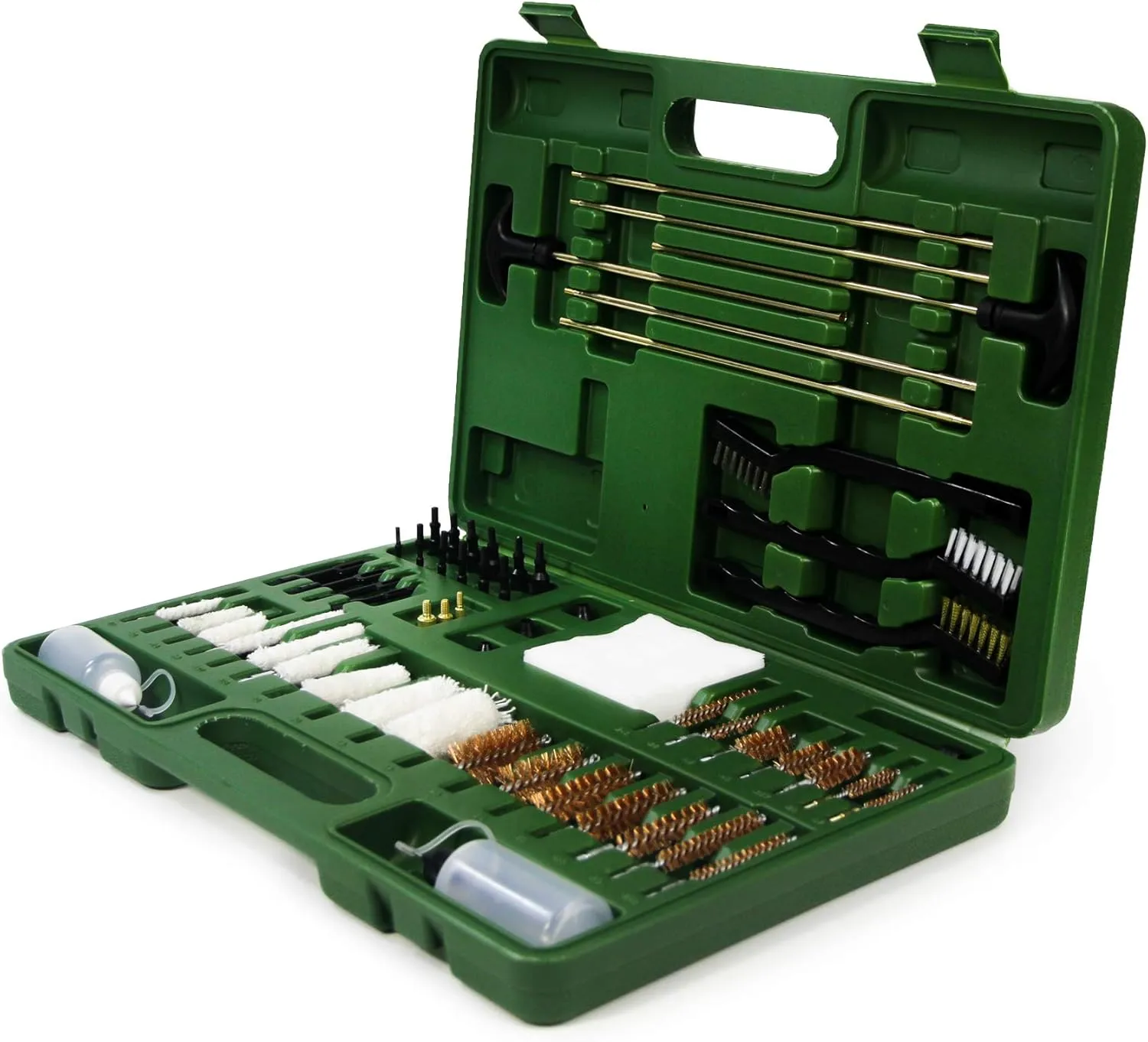 Gun Cleaning Kit Universal Supplies for Hunting Rifle Handgun Shotgun Cleaning Tool Kit Cotton Mop, Bronze Bore Brush, Gun Jag & Tips for All Caliber with Case