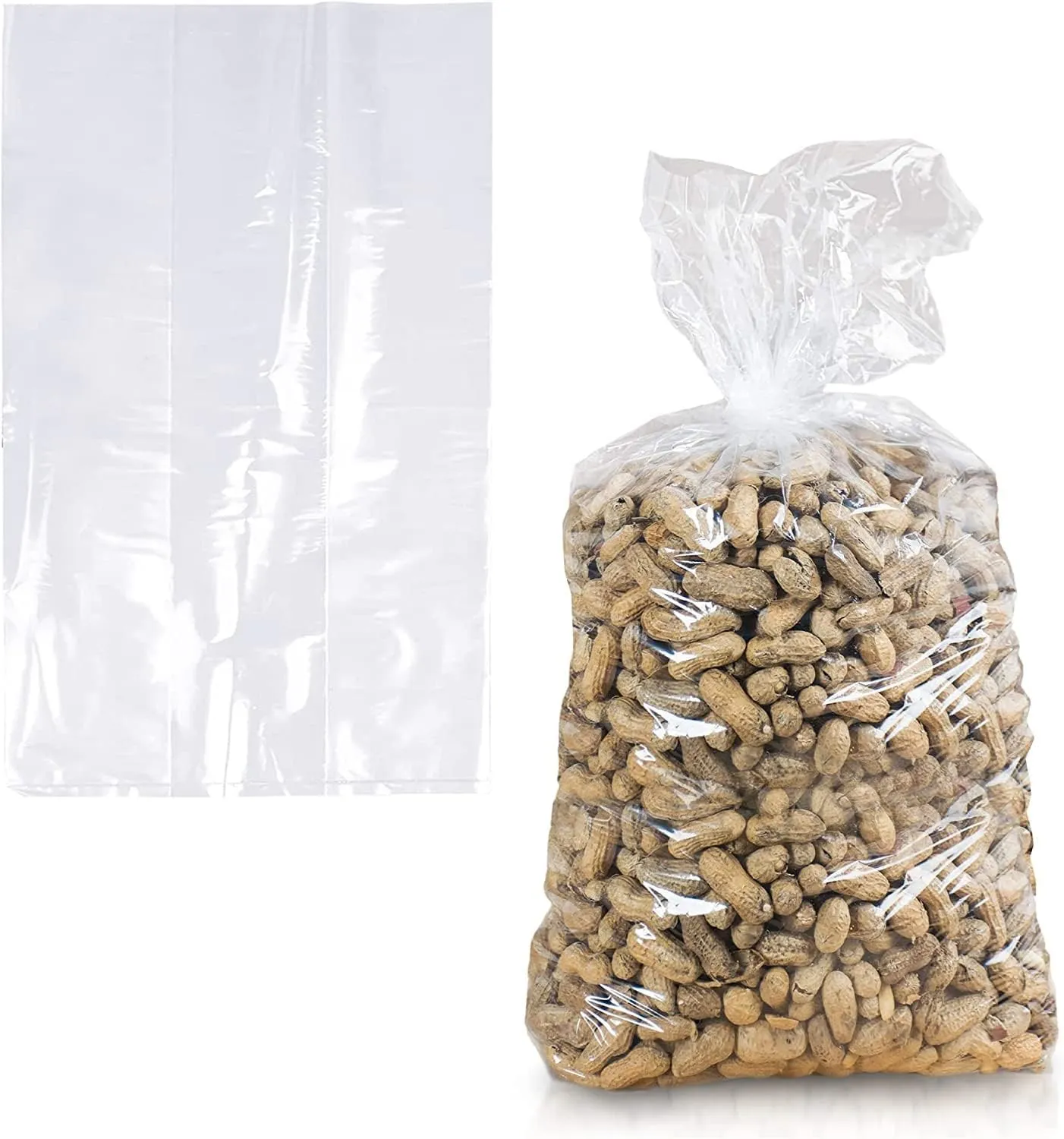 Gusseted Plastic Poly Bag - 16x14x36 & (250Bags)1.5Mil | Heat Sealable | Durable Open Top Clear Plastic Bags for Party Favor, Cookie, Candy, Small Gift Wrapping, Dessert